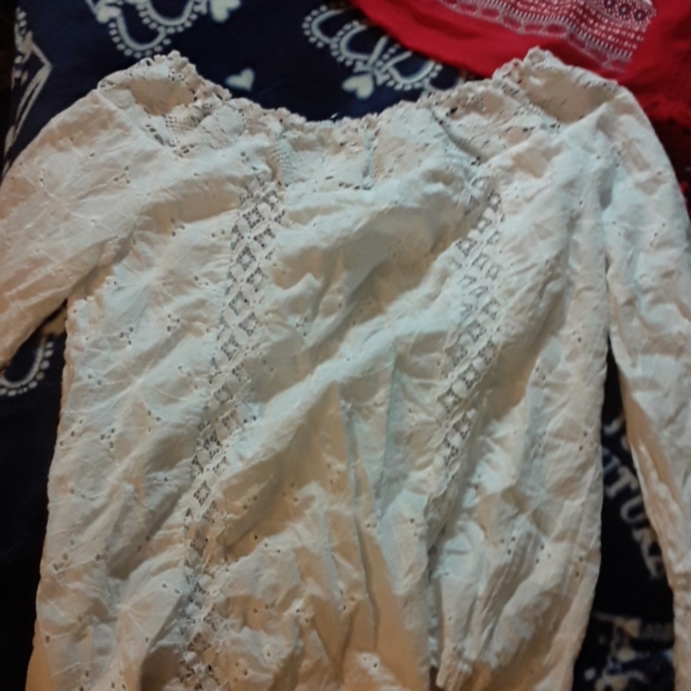 White lace shirt